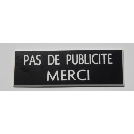 plaque adhésive stop pub « PAS DE PUBLICITE MERCI » noire