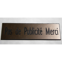 plaque autocollante stop pub « PAS DE PUBLICITE MERCI » cuivre