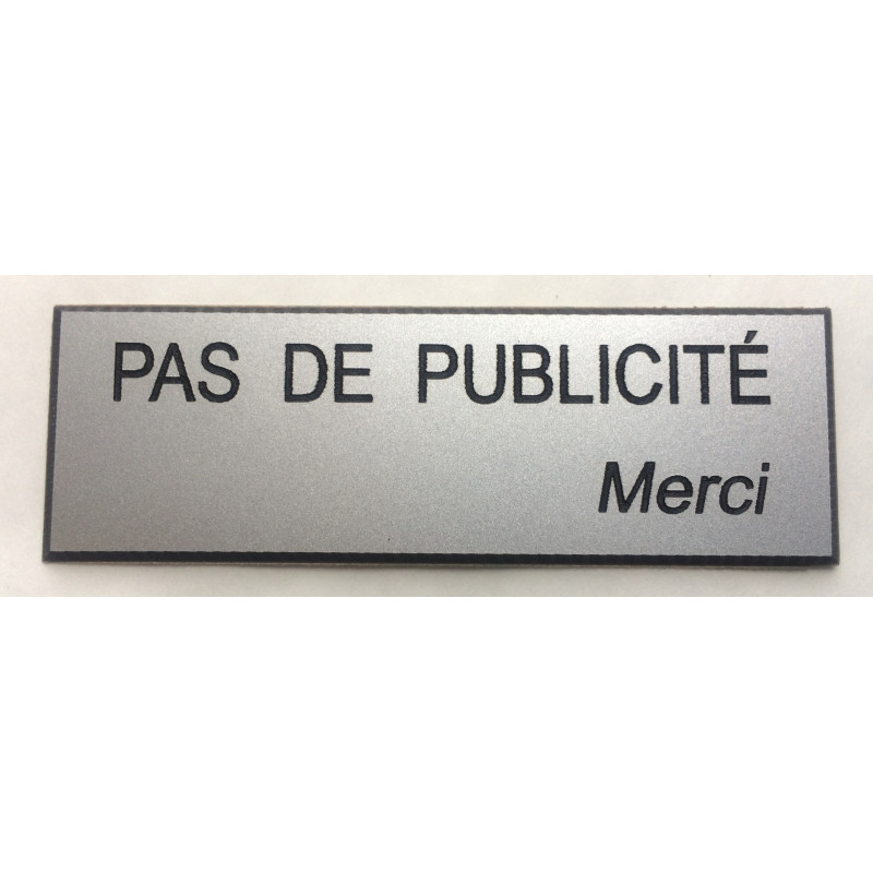 Stop pub autocollant « PAS DE PUBLICITE MERCI » argenté