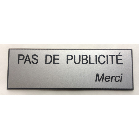 Stop pub autocollant « PAS DE PUBLICITE MERCI » argenté