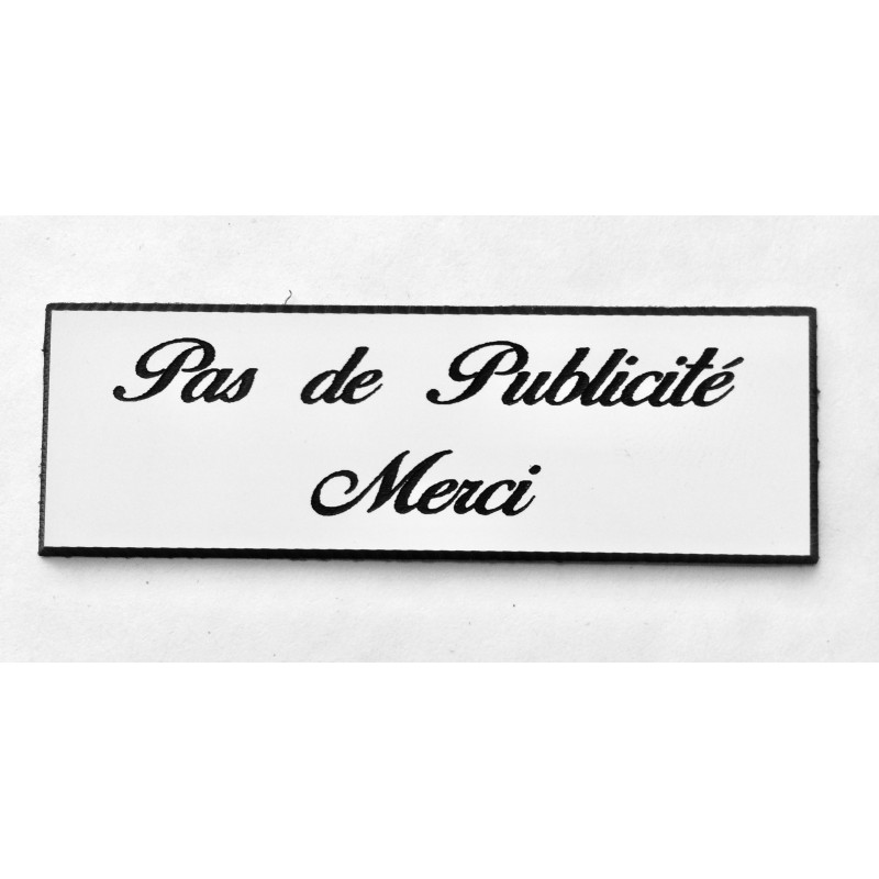 stop pub blanc « PAS DE PUBLICITE MERCI »