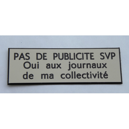 plaque adhésive "PAS DE PUBLICITE SVP Oui aux journaux de ma collectivité" ivoire