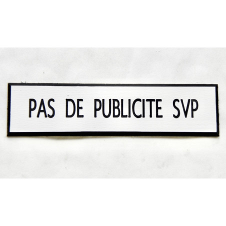 étiquette adhésive PAS DE PUBLICITE SVP blanche