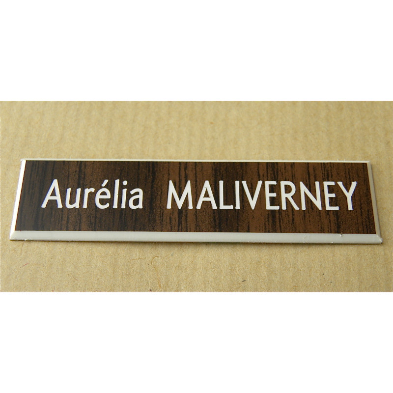 étiquette boite aux lettres, interphone, personnalisable 1 ligne bois