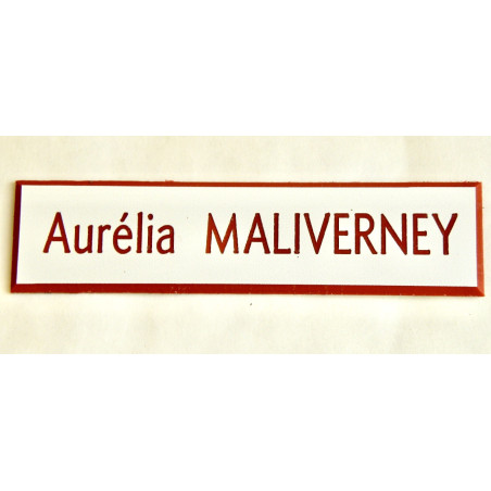 étiquette boite aux lettres, interphone, personnalisable 1 ligne blanche et rouge