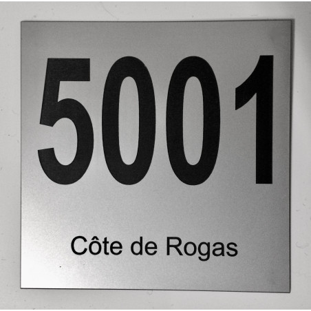 plaque de rue carré argenté personnalisable