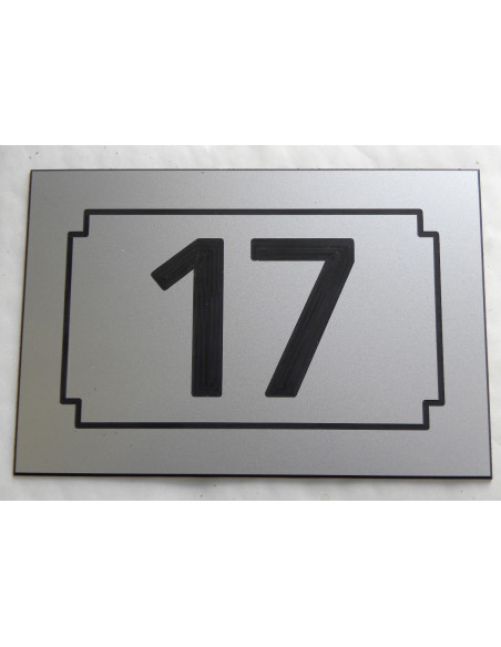 NUMERO DE RUE argent  ft 150 x 100 mm gravure offerte