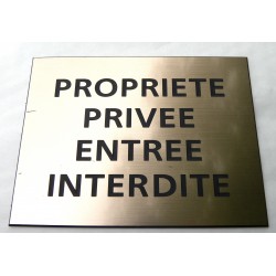 plaque adhésive "PROPRIETE PRIVEE ENTREE INTERDITE" cuivre