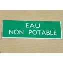 plaque gravée "EAU NON POTABLE" finition biseautée format 50 x 150 mm
