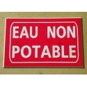 plaque gravée "EAU NON POTABLE" finition biseautée format 100 x 150 mm