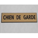 plaque adhésive "CHIEN DE GARDE" dorée