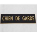 plaque adhésive "CHIEN DE GARDE" couleur noir et or