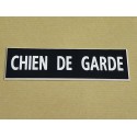 Plaque adhésive noire "CHIEN DE GARDE"