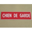 plaque adhésive "CHIEN DE GARDE" rouge
