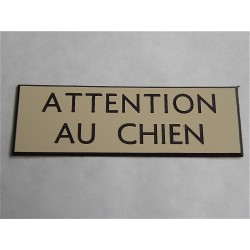 plaque de boite aux lettres "ATTENTION AU CHIEN"  finition biseautée format 25 x 75 mm