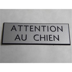 plaque de boite aux lettres "ATTENTION AU CHIEN"  finition biseautée format 25 x 75 mm
