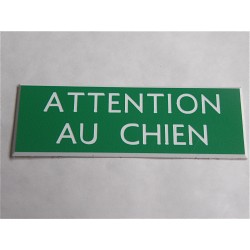 plaque de boite aux lettres "ATTENTION AU CHIEN"  finition biseautée format 25 x 75 mm