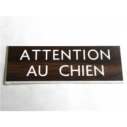 plaque gravée "ATTENTION AU CHIEN" finition biseautée format 50 x 150 mm