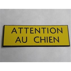 plaque gravée "ATTENTION AU CHIEN" finition biseautée format 50 x 150 mm