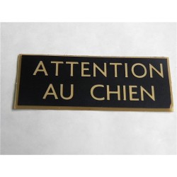 plaque gravée "ATTENTION AU CHIEN" finition biseautée format 50 x 150 mm