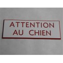 plaque gravée "ATTENTION AU CHIEN" finition biseautée format 50 x 150 mm