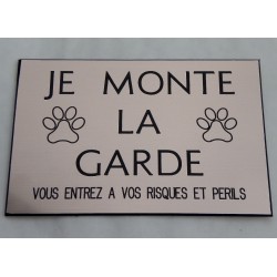 pancarte adhésive "je monte la garde" couleur cuivre