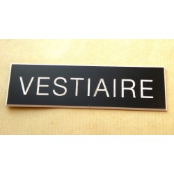 plaque adhésive "VESTIAIRE" noire