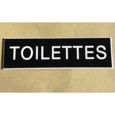 plaque adhésive "TOILETTES" noire