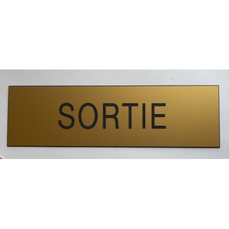 plaque adhésive "SORTIE" dorée
