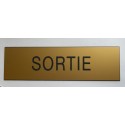 plaque adhésive "SORTIE" dorée