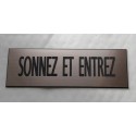 plaque adhésive "SONNEZ ET ENTREZ" couleur cuivre