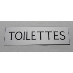 plaque adhésive "TOILETTES" argentée