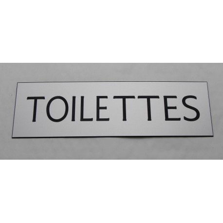 plaque adhésive "TOILETTES" argentée