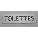 plaque adhésive "TOILETTES" argentée
