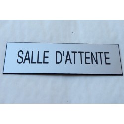 plaque adhésive "SALLE D'ATTENTE" argentée