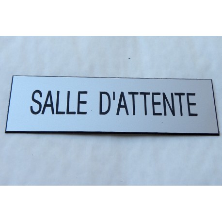 plaque adhésive "SALLE D'ATTENTE" argentée