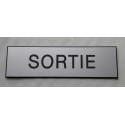 plaque adhésive "SORTIE" argenté