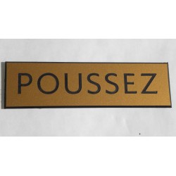 plaque adhésive "POUSSEZ" dorée