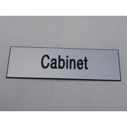 plaque adhésive "CABINET" argentée