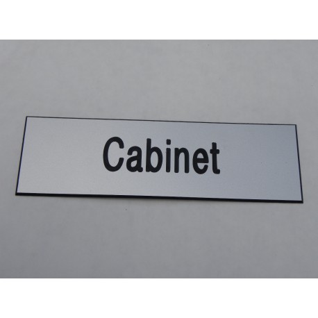 plaque adhésive "CABINET" argentée