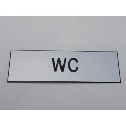 plaque adhésive "WC" argentée