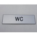 plaque adhésive "WC" argentée