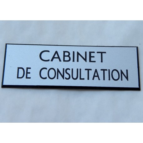 plaque adhésive "CABINET DE CONSULTATION" argentée