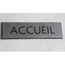 plaque adhésive "ACCUEIL" argentée