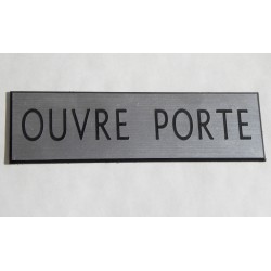 plaque adhésive "OUVRE PORTE" argentée