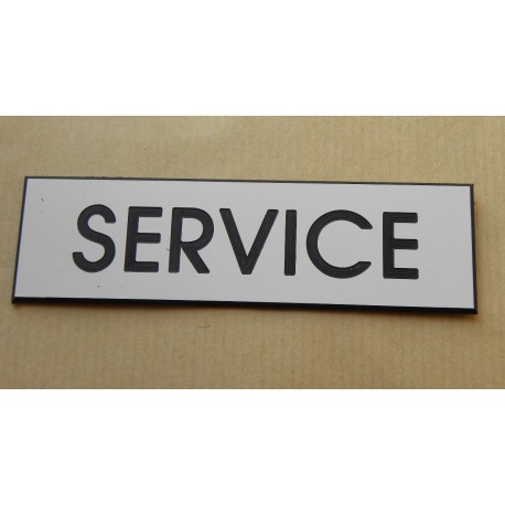 plaque adhésive "SERVICE" blanche
