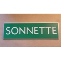 plaque autocollante "SONNETTE" verte