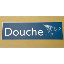 plaque adhésive "DOUCHE" bleu