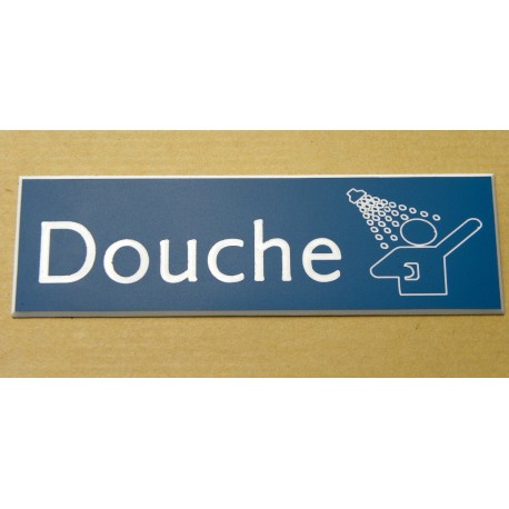 plaque adhésive "DOUCHE" bleu
