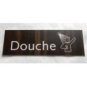 plaque adhésive "DOUCHE" couleur noyer
